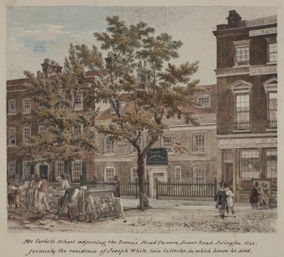 Mr Corbets School, Lower Road (Essex Road) Islington, 1842 by Robert Blemell Schnebbelie